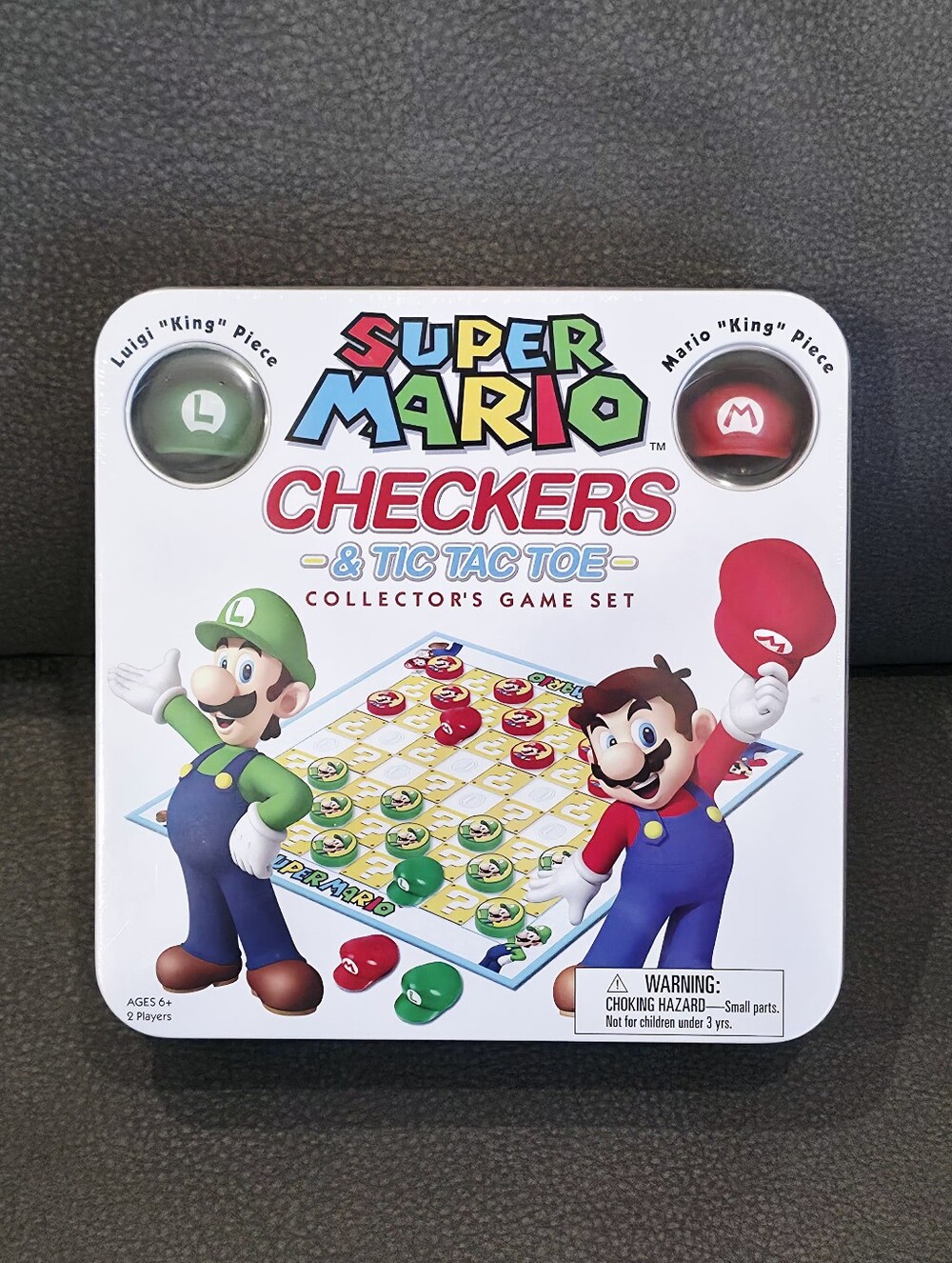 Nintendo | Super Mario Checkers & Tic Tac Toe Tin - Red & Green